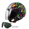 Casco Abierto LS2 OF558 Sphere Lux Crisp Neg/Amar