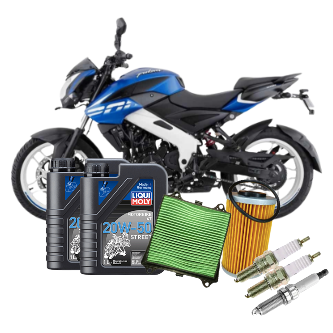 Kit Mantencion Bajaj Pulsar Ns 200 Rs 200 (Aceite Bujías Filtros)